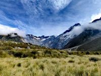 Blick auf die Gletscherzungen im Mount Cook Nationalpark