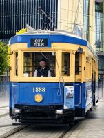 Alte Straßenbahn in Christchurch, mit ihr kann man eine gemütliche Stadtrundfahrt machen