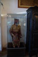 Reste einer Mumie der Nazca-Kultur über eine Schaufensterpuppe gestülpt