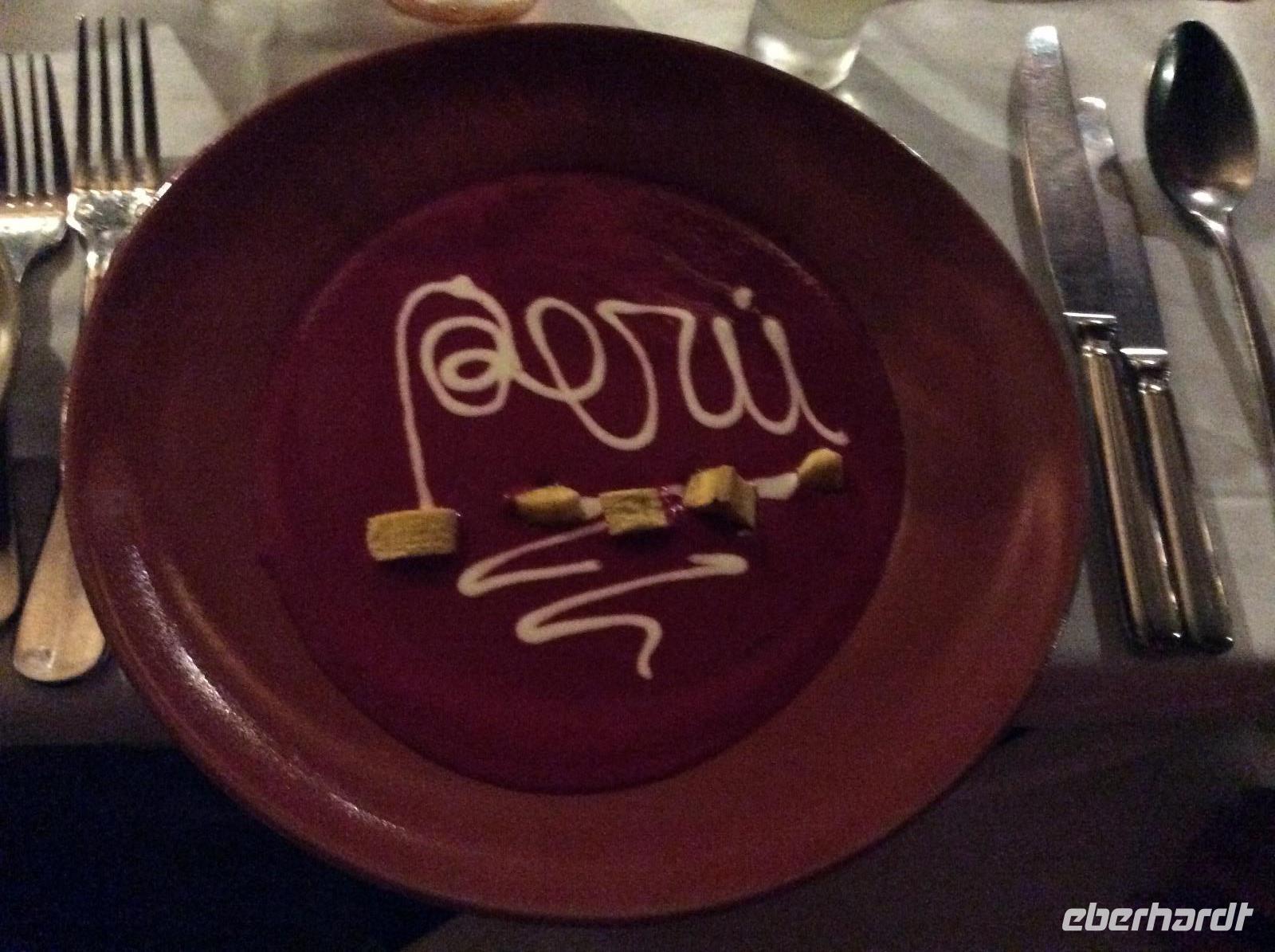 Die Suppe ist toll verziert