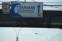 Sehr vertrauenserweckend, eine Tsunamifluchtroute entlang der Küste