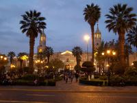 Die Kathedrale von Arequipa am Abend