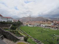 Blick vom Sonnentempel auf Cusco