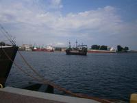 Ein historisches Schiff läuft in den Hafen von Gdynia ein