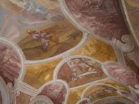 Details von der Decke des rekonstruierten Kreuzgangs