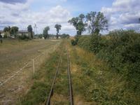 Blick von der letzten Plattform des Zuges der uns nach Sypitki bringt