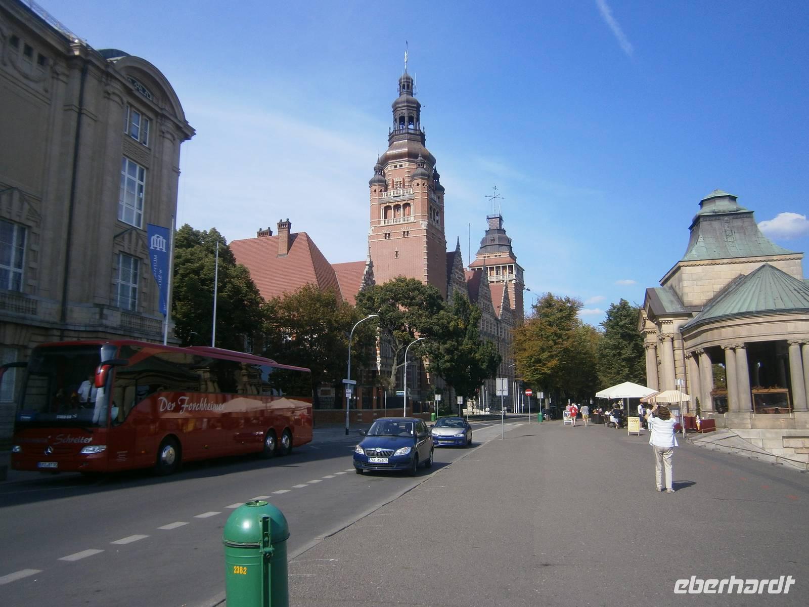 Stettin, Hakenterrasse, im Hintergrund das Wojewodschaftsgebäude