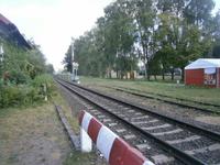 Lötzen Bahnlinie zwischen Freizeitzentrum und Stadt