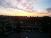 Blick vom Hotelfenster auf Torun kurz vor Sonnenaufgang