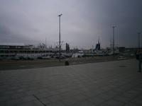 Stettin, der Hafen unterhalb der Terrasse