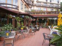 Die Terrasse unseres Hotels 