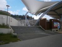 Architektonisches Detail der Freilichtbühne von Mragowo