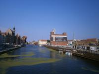 Gdansk, Hafen an der Mottlau mit Krantor und Riesenrad