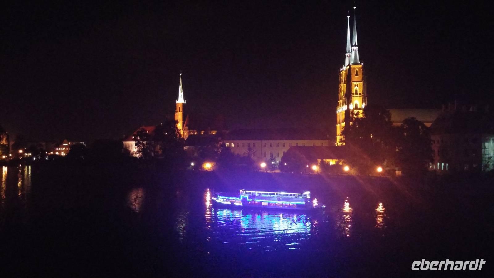 Oder und Dominsel bei Nacht