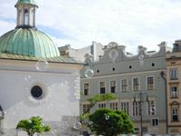 St. Adalbert-Kirche in Krakau und Seifenblasen