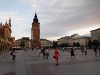 Abendstimmung und Rathausturm in Krakau