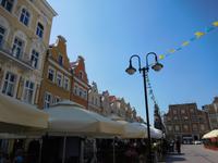 Marktplatz und Restaurants von Oppeln