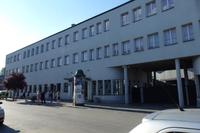 Das Verwaltungsgebäude der Fabrik von Schindler