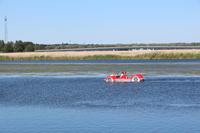 Tretbootfahrt auf der Swine auf der Insel Karsibor