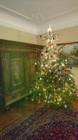 Alter Brautschrank und Weihnachtsbaum auf Schloss Krokowa