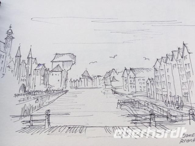 Ansicht von Stara Motlawa skizziert von Hr. Schmidt Reisegast