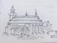 Klosterkirche in Kartuzy Skizze von Hr. Schmidt Reisegast