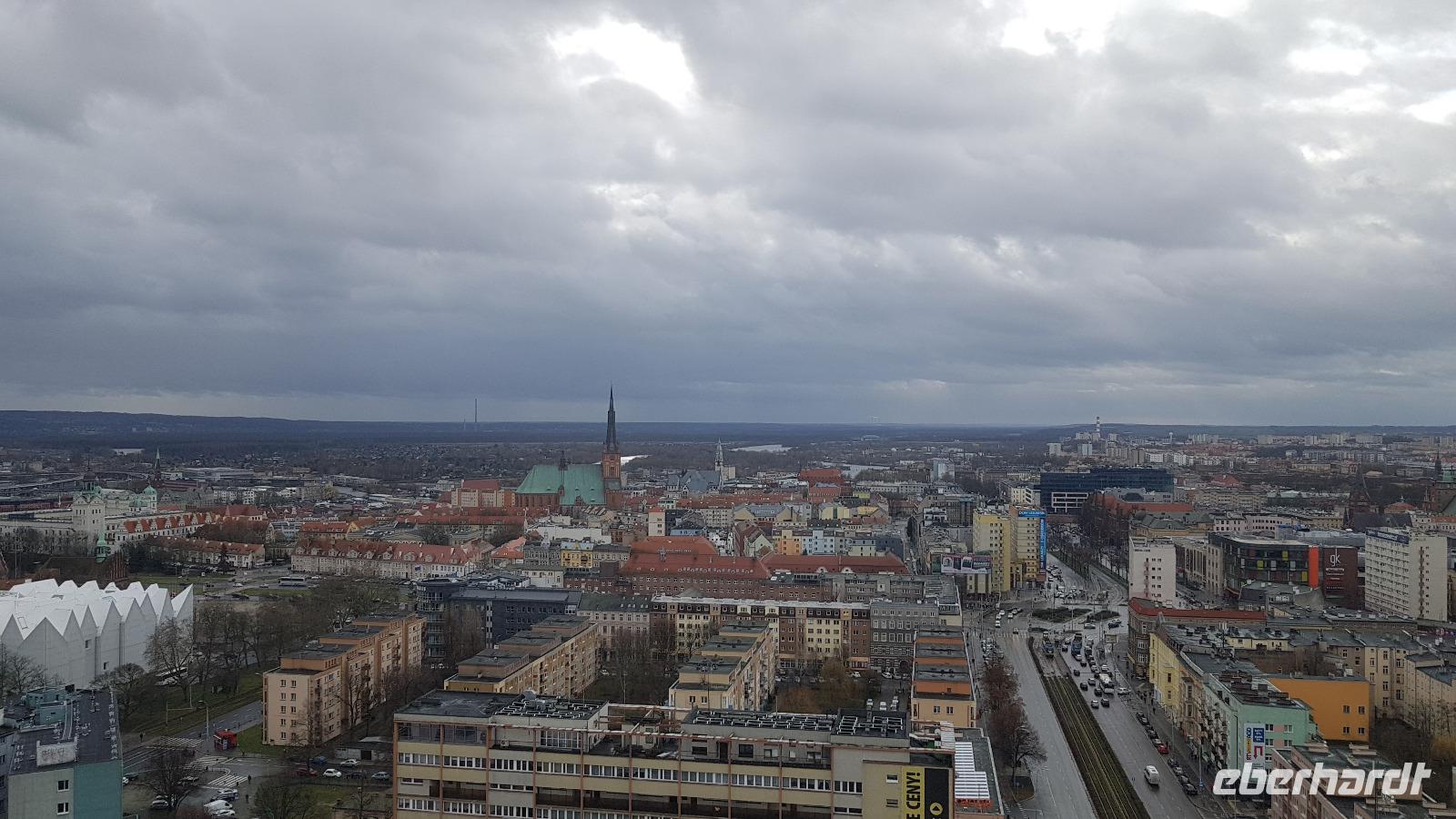 Stettin Blick aus dem Cafe 22 im Pazim Turm