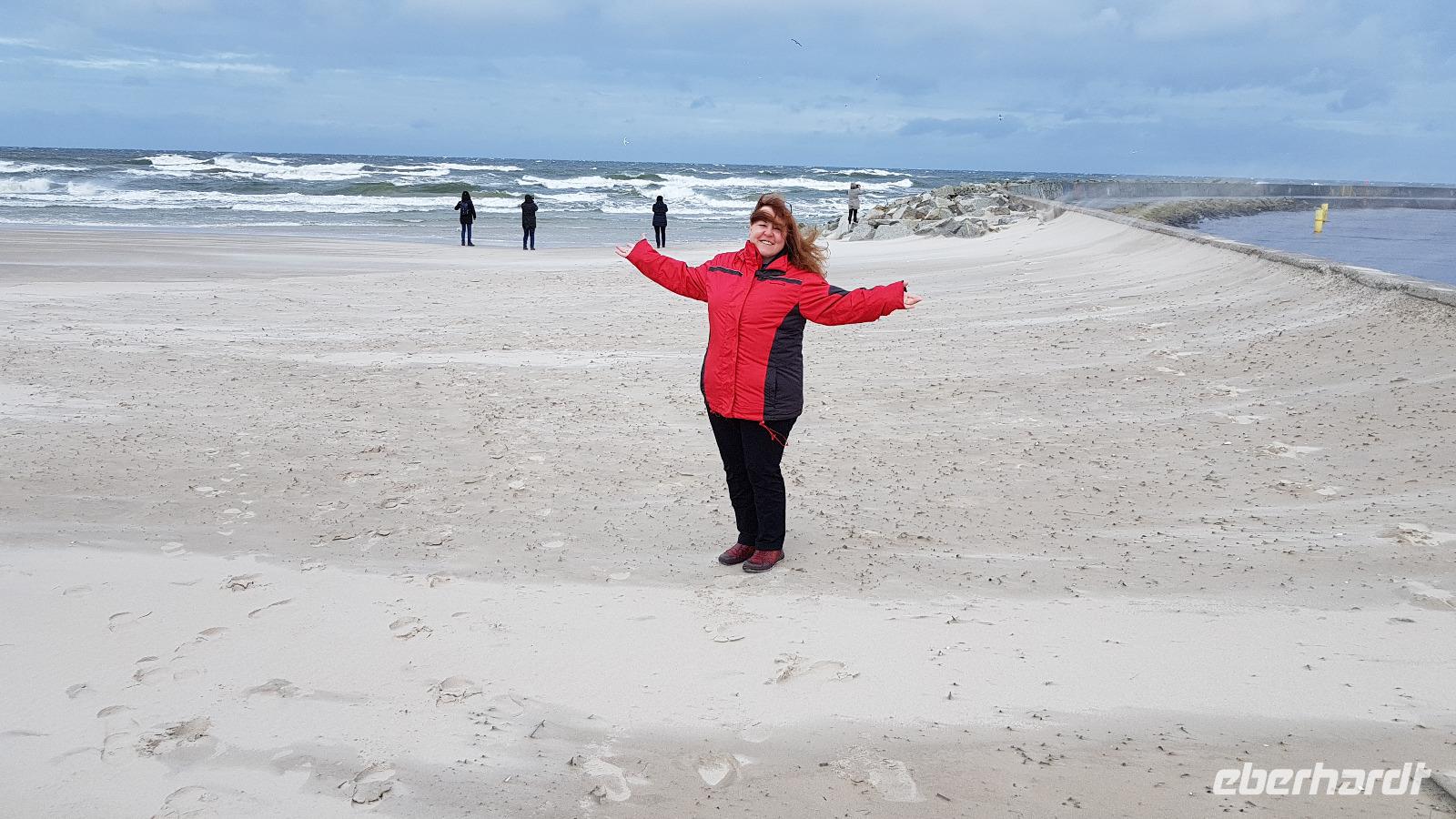 Spaziergang zur Rega- Mündung in die Ostsee