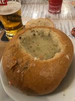 Typische polnische Suppe und die waren alle sehr lecker