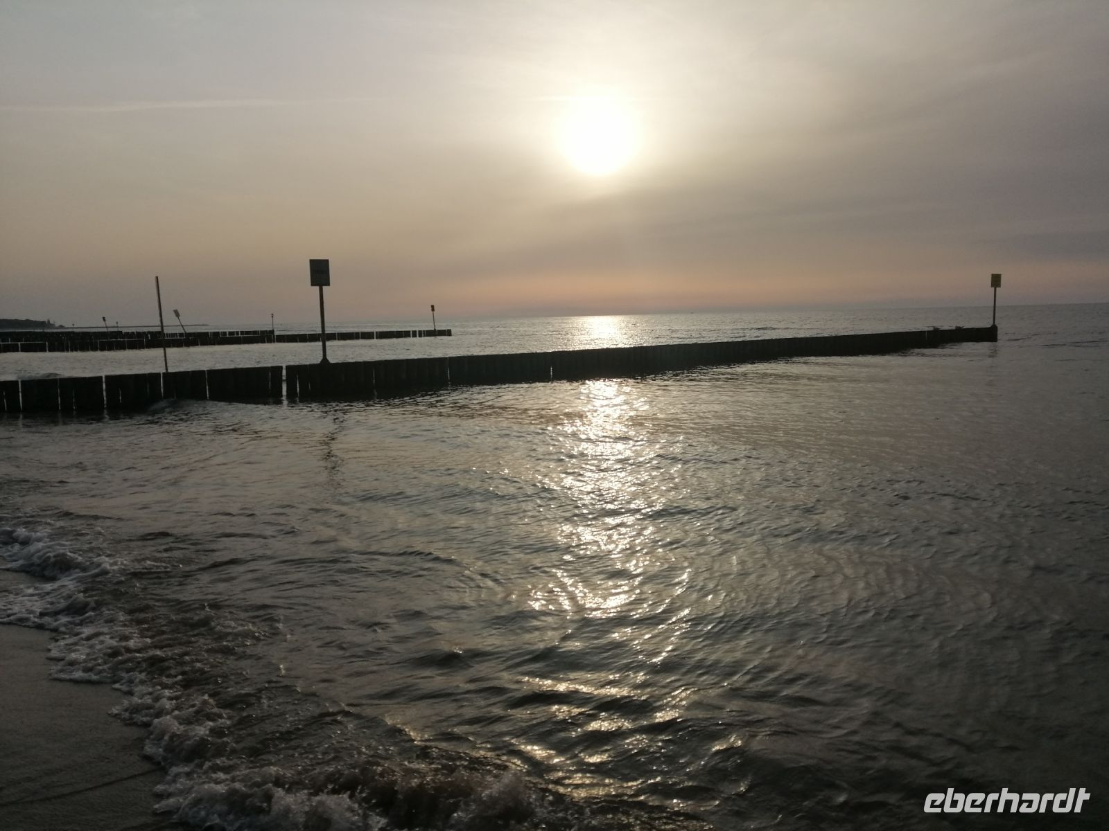 der erste Sonnenuntergang an der Ostsee