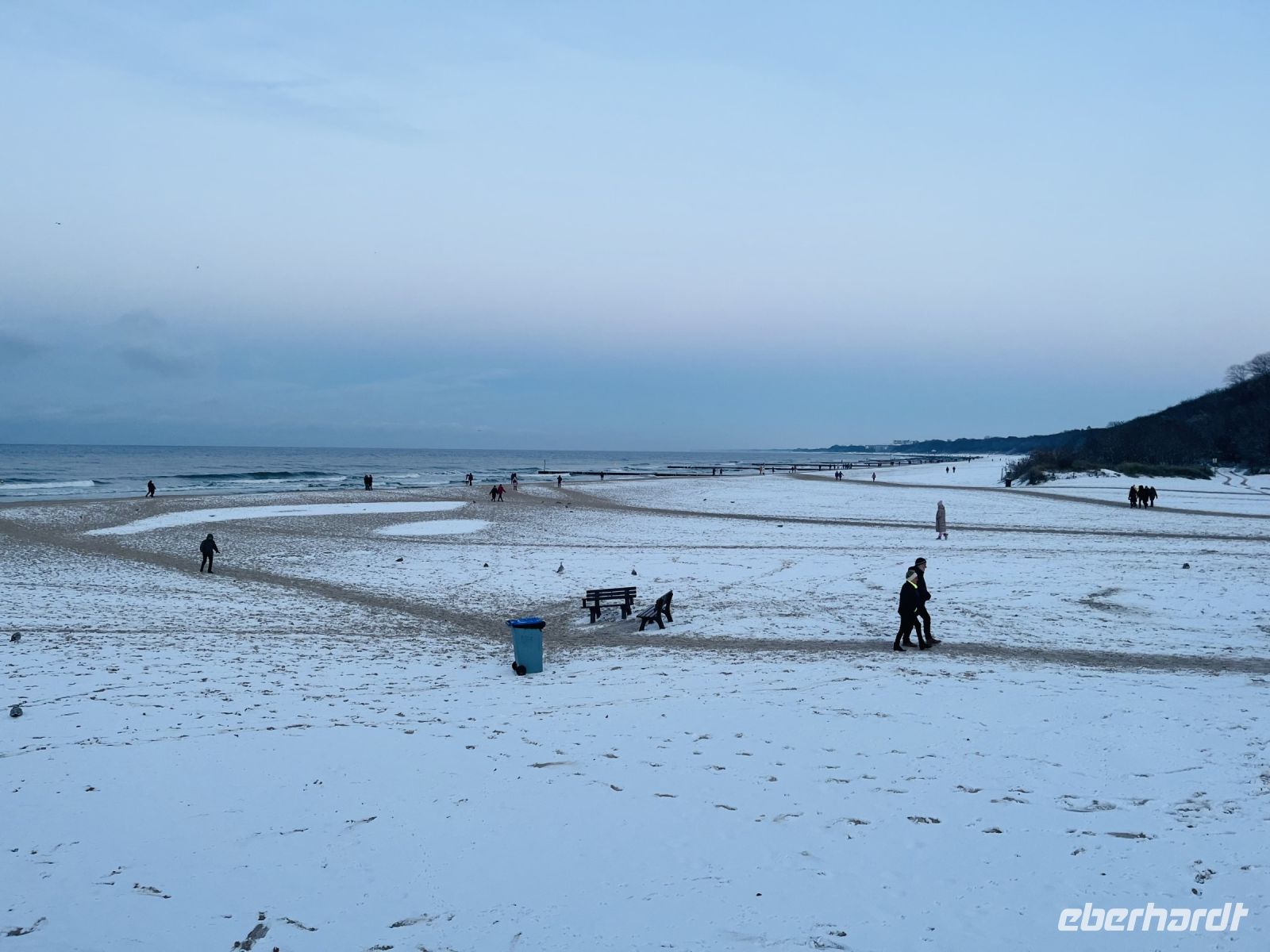 Schneetreiben am Strand von Kolberg