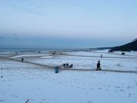 Schneetreiben am Strand von Kolberg