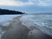 Schneetreiben am Strand von Kolberg