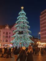 Breslau, Weihnachtsmarkt auf dem Rynek - Tannenbaum