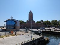 Blick auf den Leuchtturm in Kolberg
