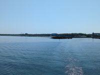 Panoramablick von der Ostsee auf Kolberg