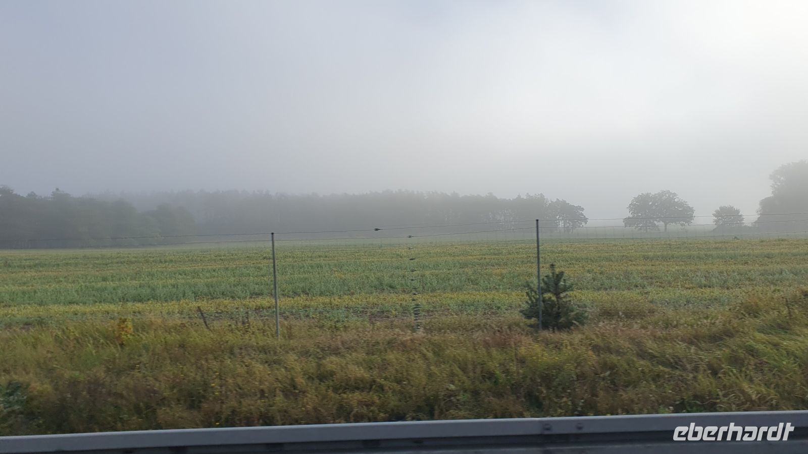 Start mit Frühnebel