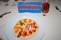 Das Dessert mit Rosenwein