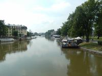 Restaurants schwimmen auf der Oder