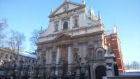 Die Peter-und-Paul-Kirche in Krakau mit den zwölf Apostel-Statuen