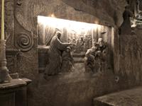 Kunstwerke aus Salz in der Salzmine