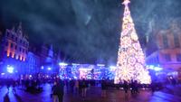 Silvesterbühne auf dem Rynek am Abend