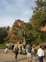feuerspeiender Drache am Fuße der Wawelburg