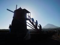 Windmühle - Weinanbaugebiete mit Lavamauern auf der Azoren-Insel Pico (1)