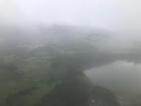 Azoren Sao Miguel Aussichtspunkt im Nebel