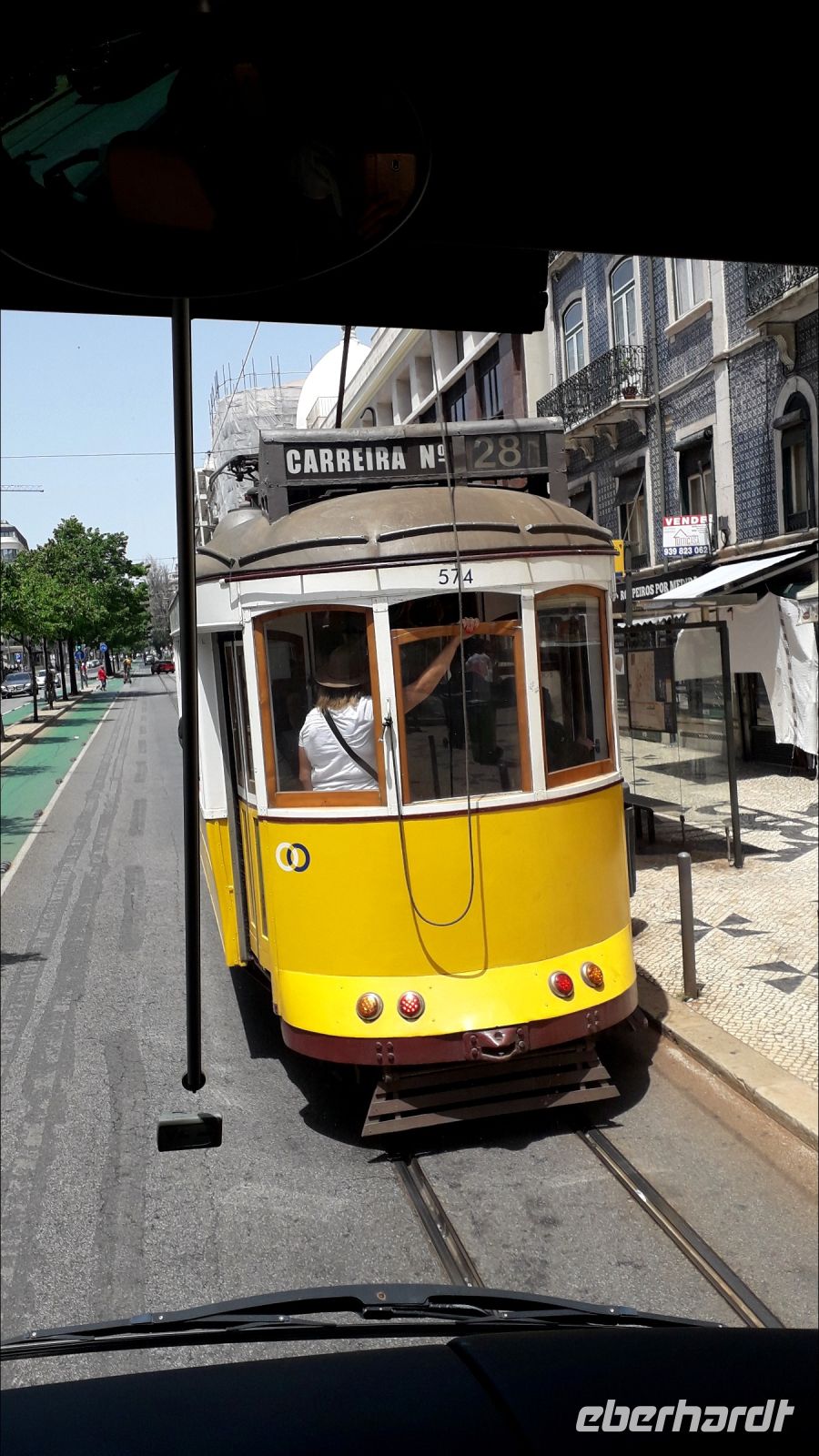 Berühmte gelbe Straßenbahn 28