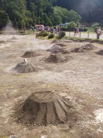 Erdlöcher bei den heißen Quellen nahe des 