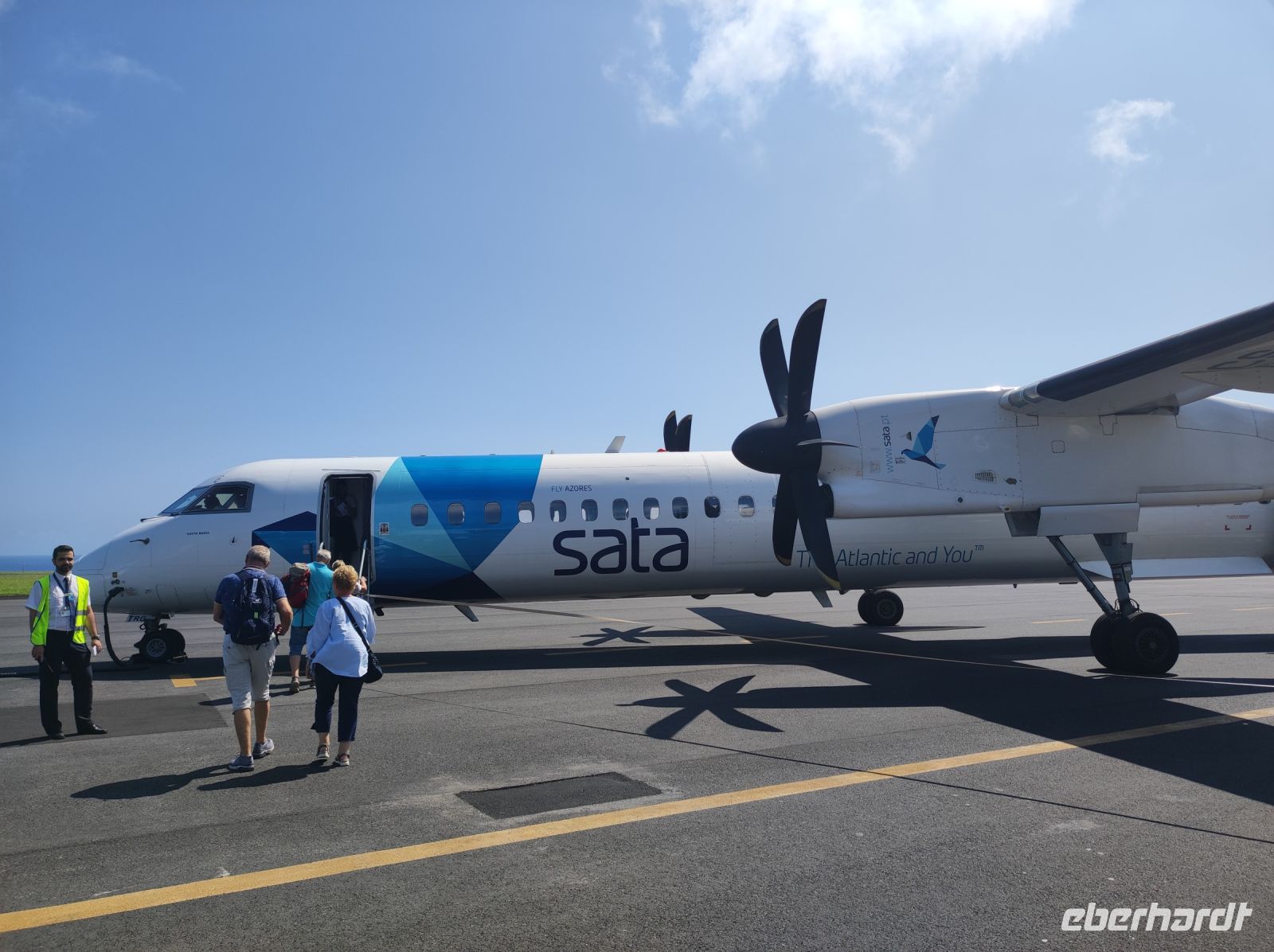 Unser Flugzeug für den Flug von Faial auf die Azoren Insel Terceira