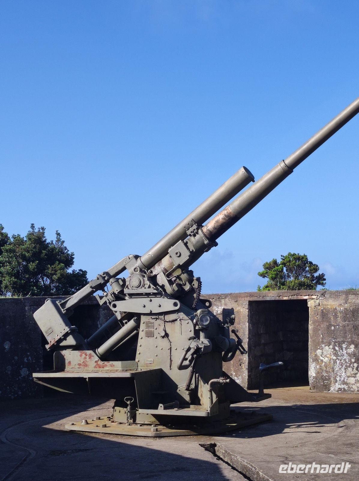 Ein ehemaliges Flak-Geschütz auf dem 