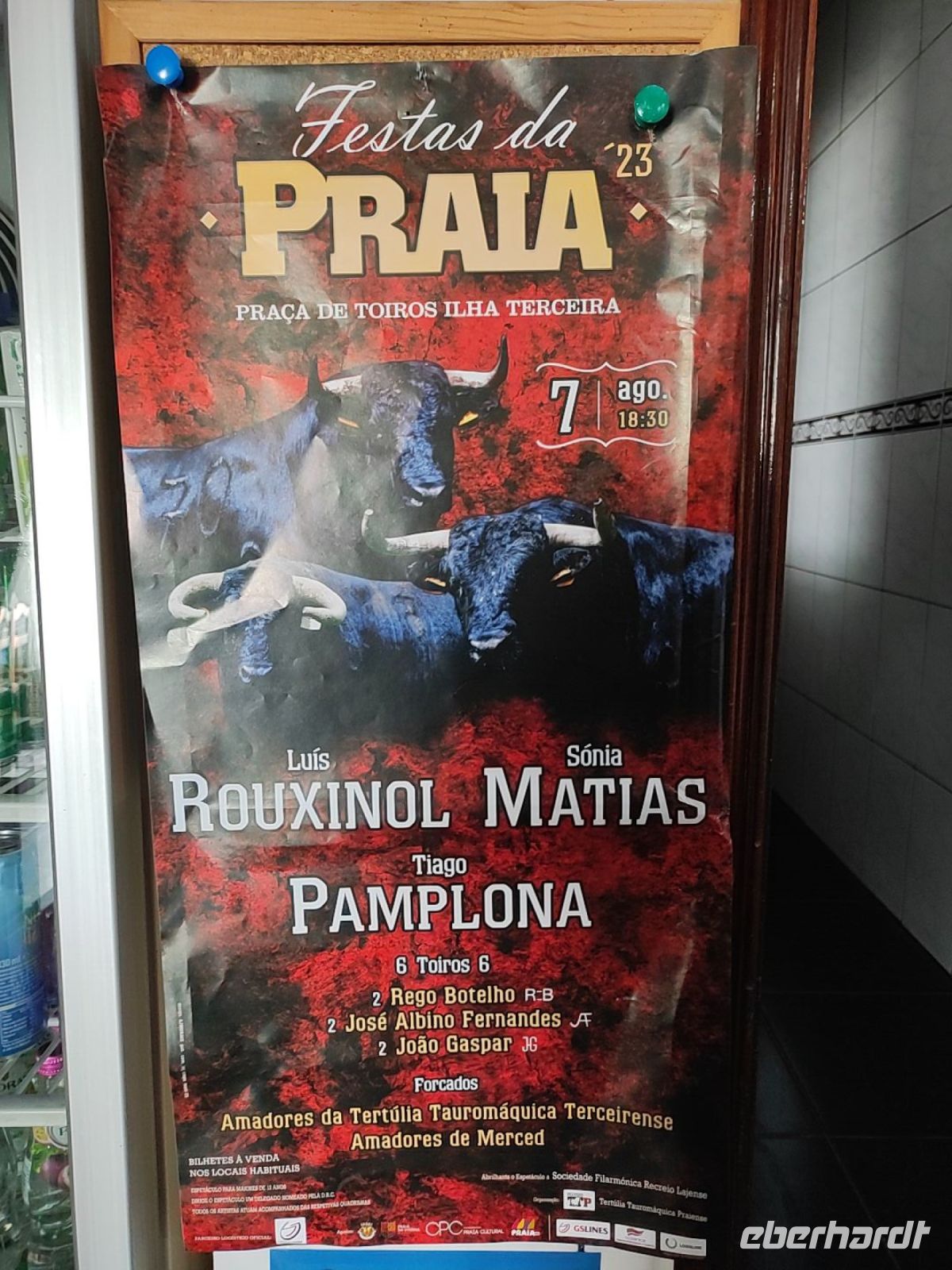 Plakat über den kommenden Stierkampf